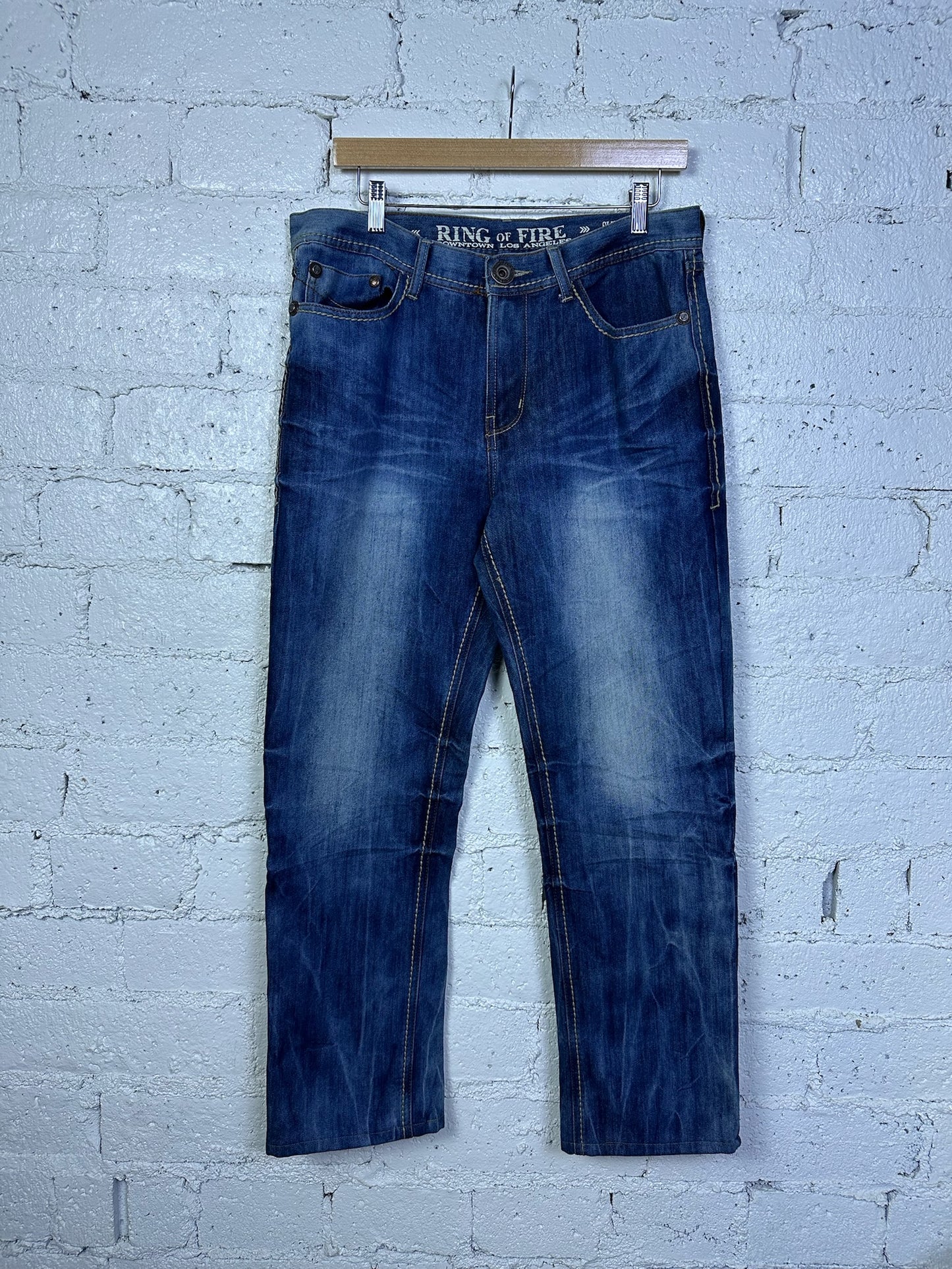 (32x28) Ring Of Fire Denim Jeans