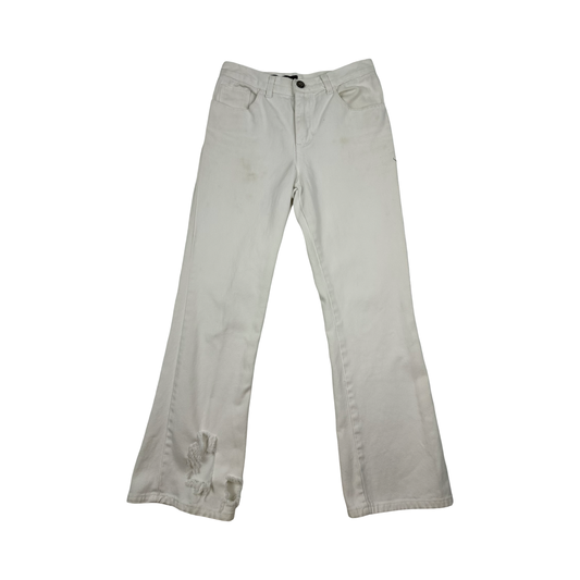 (13) women’s boot cut white jeans