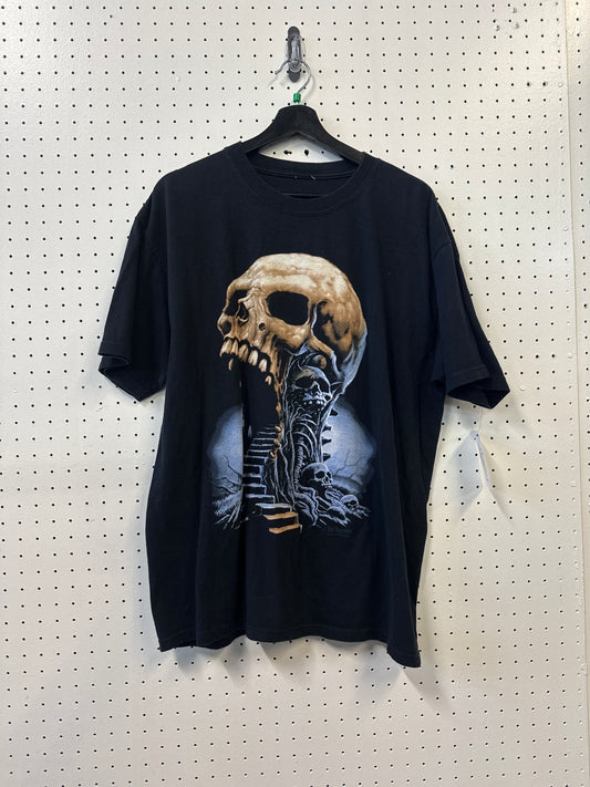 ( XL ) Y2K Skull Stairs Tshirt