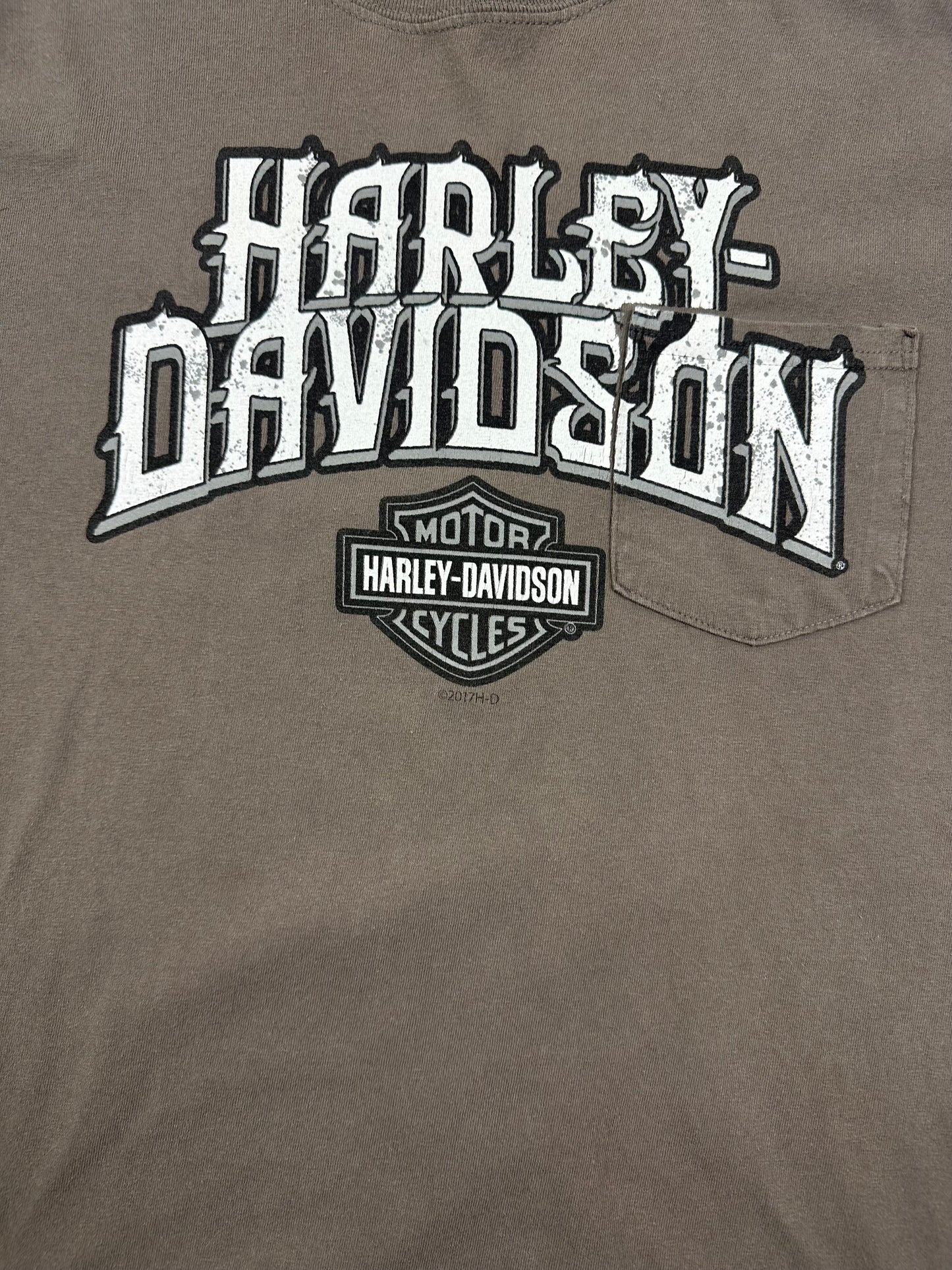 (2XL) Harley Davidson pocket grey T-shirt