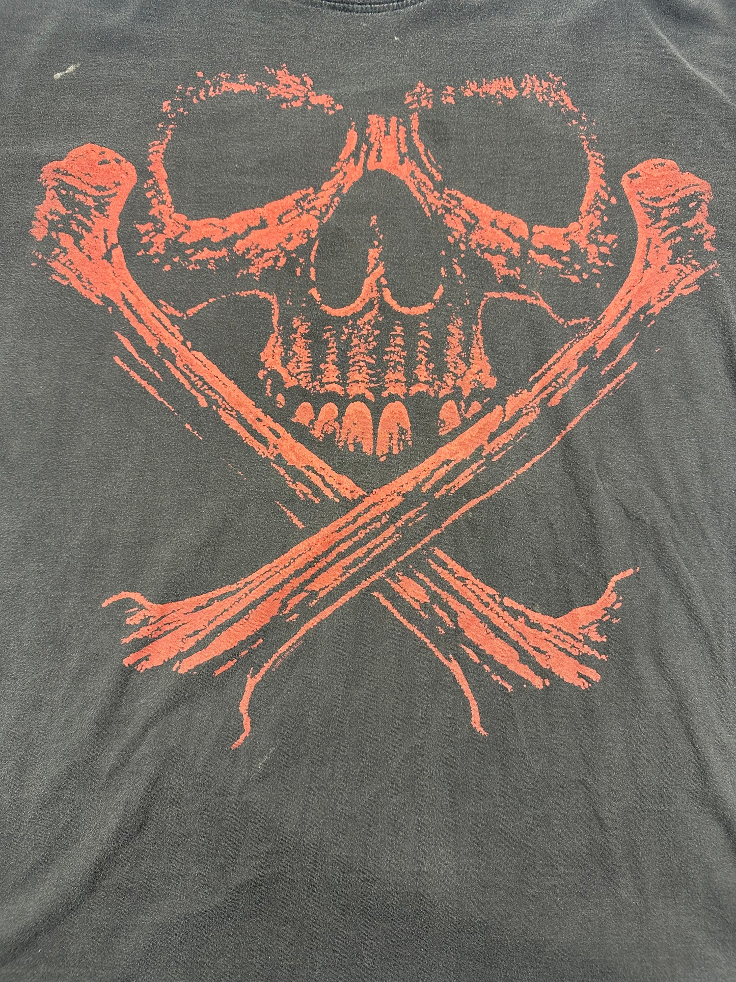 (XXL) 00’s liquid blue skull and crossbones T-shirt