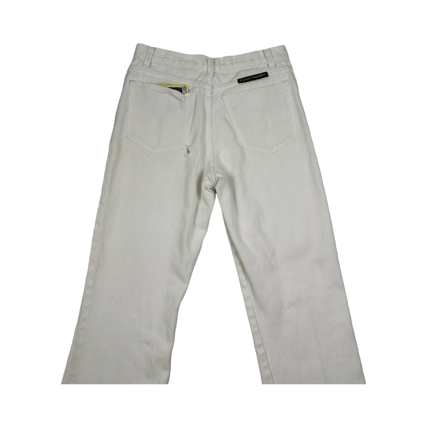 (13) women’s boot cut white jeans