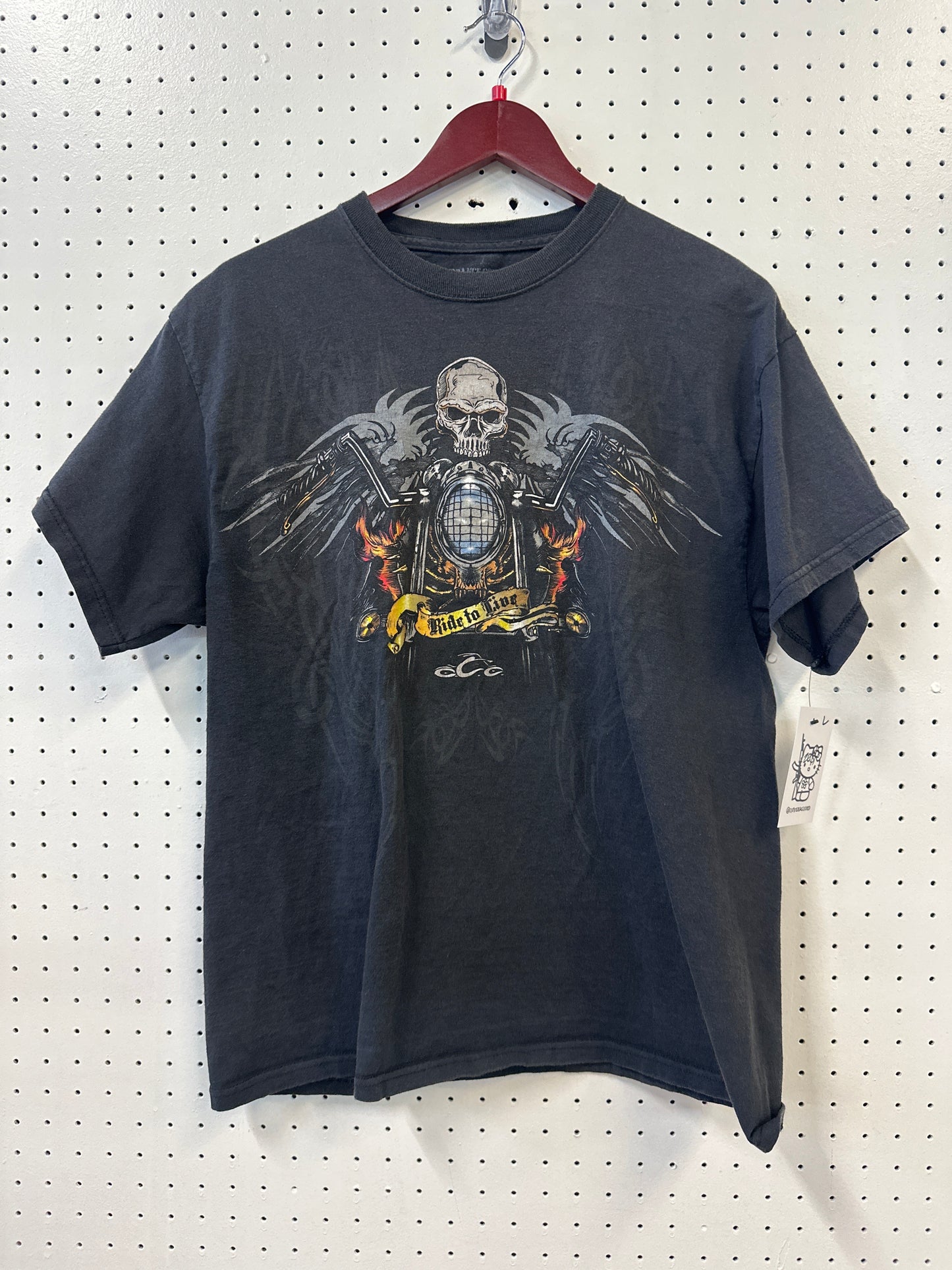 ( L ) Ride or Live Motorcycle Tshirt