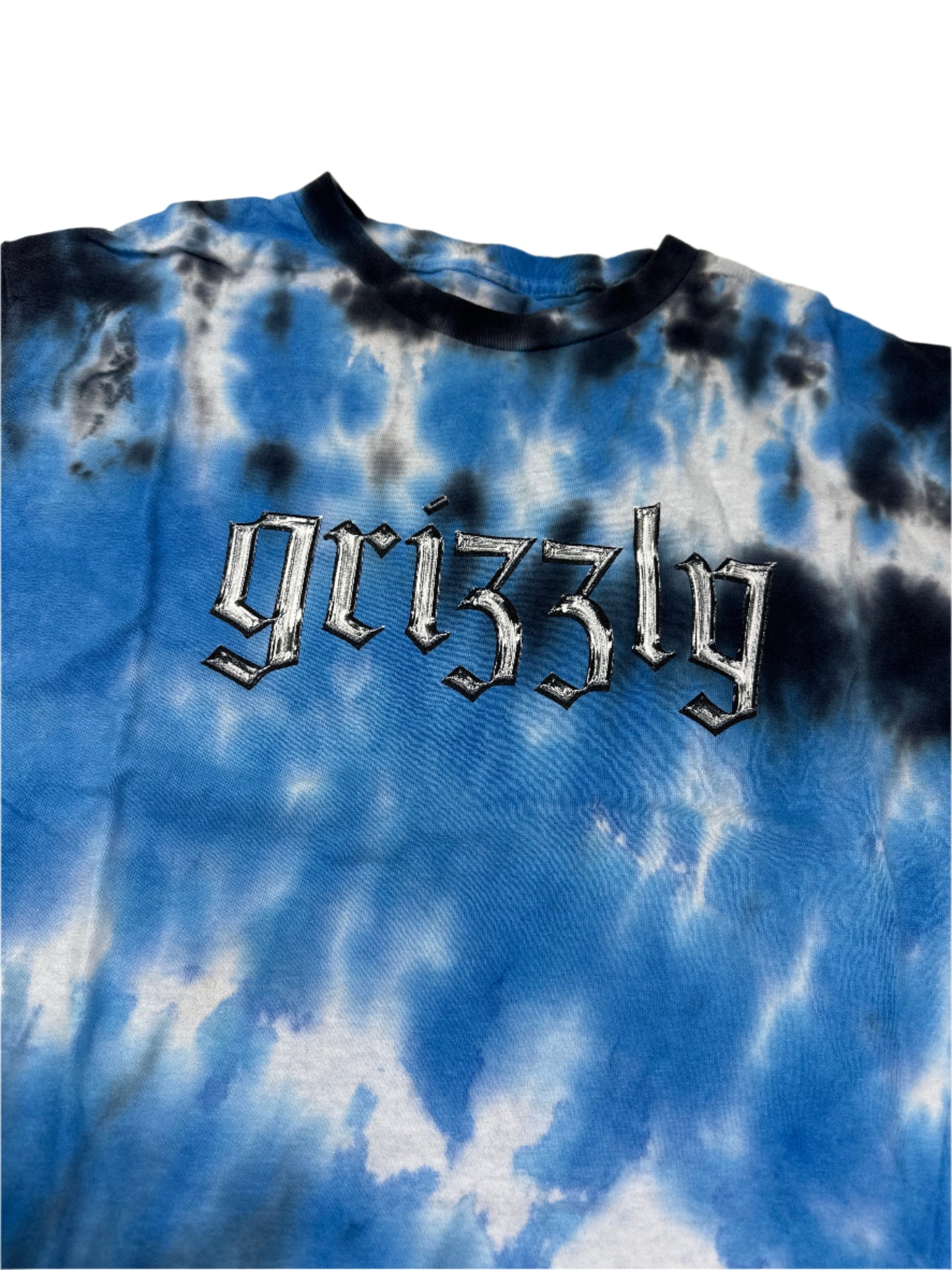 ( S ) ( M ) Grizzly Blue tie dye Tee