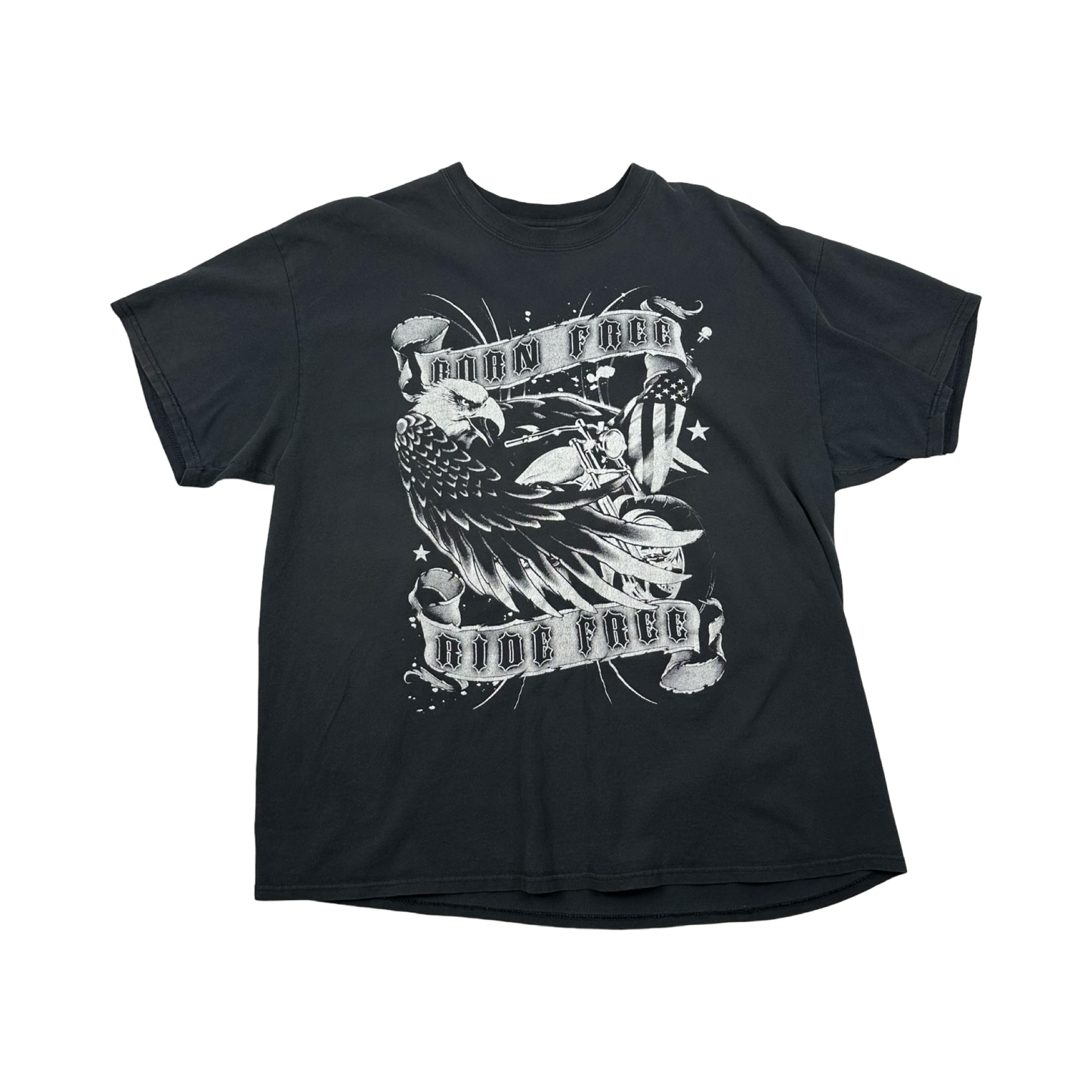 (XL) 00’s born free ride free motorcycle T-shirt