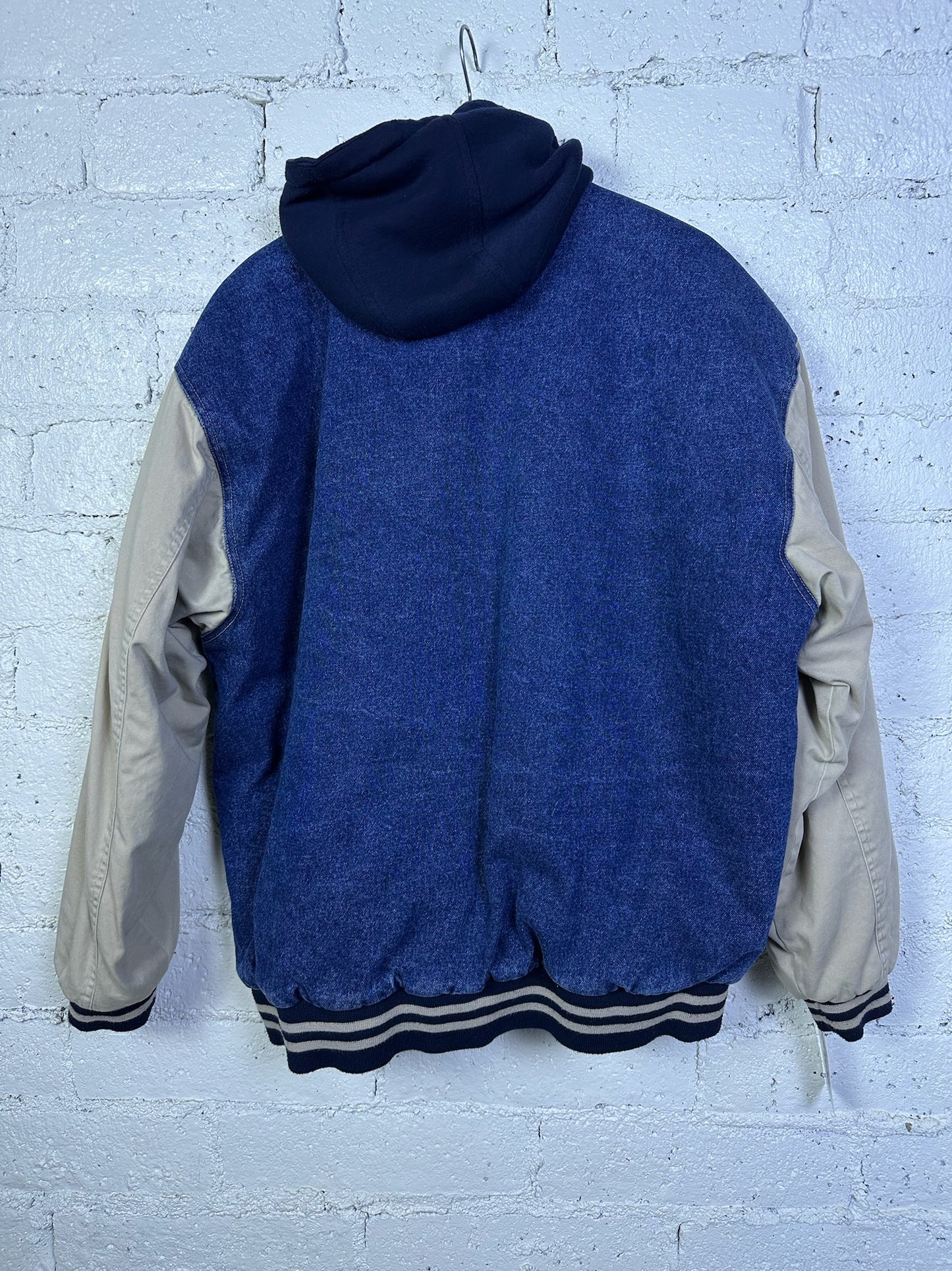 (L) Denim Varsity Jacket