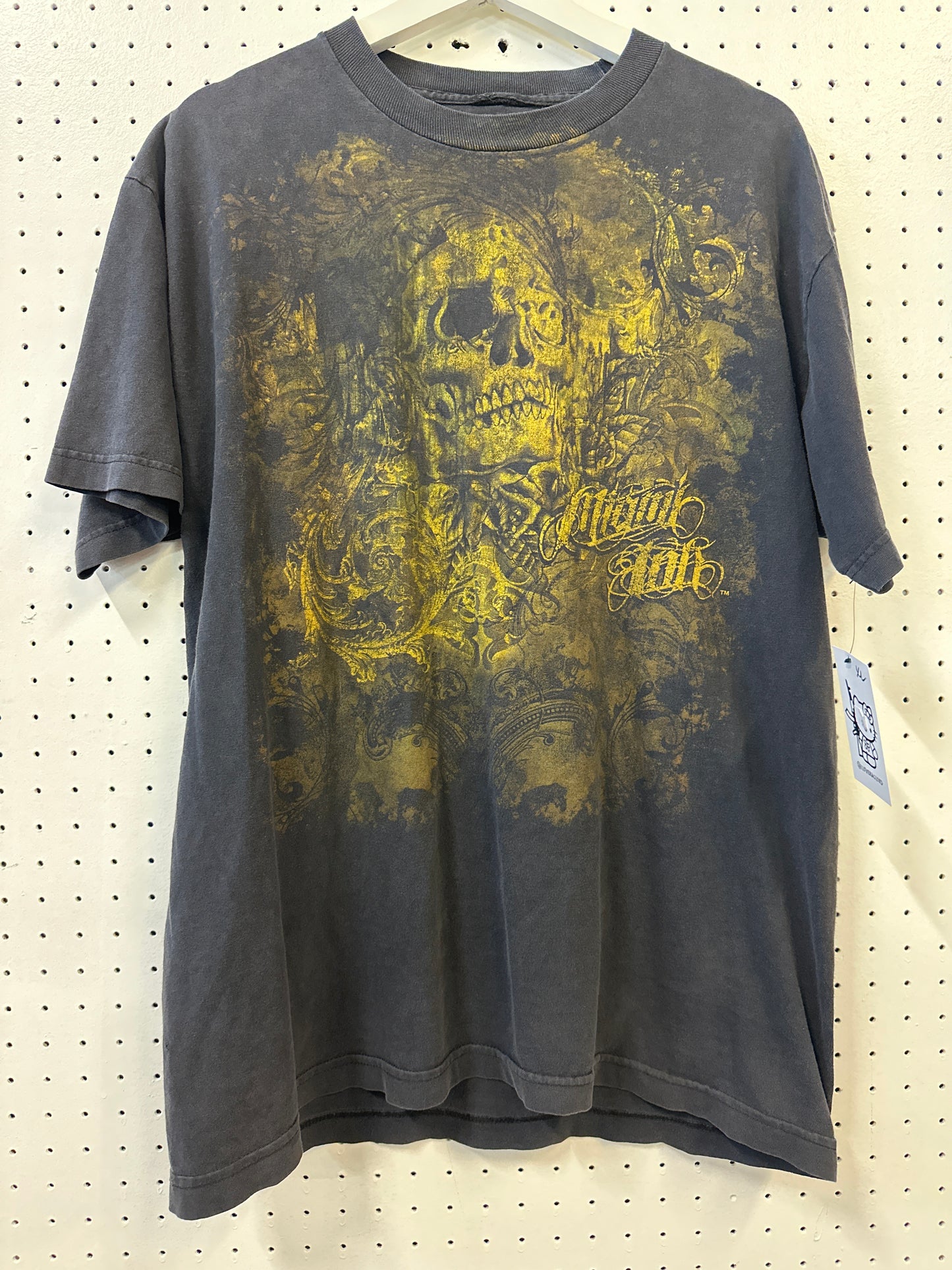 ( XL ) Y2K Miami Ink Skull Rose Tshirt