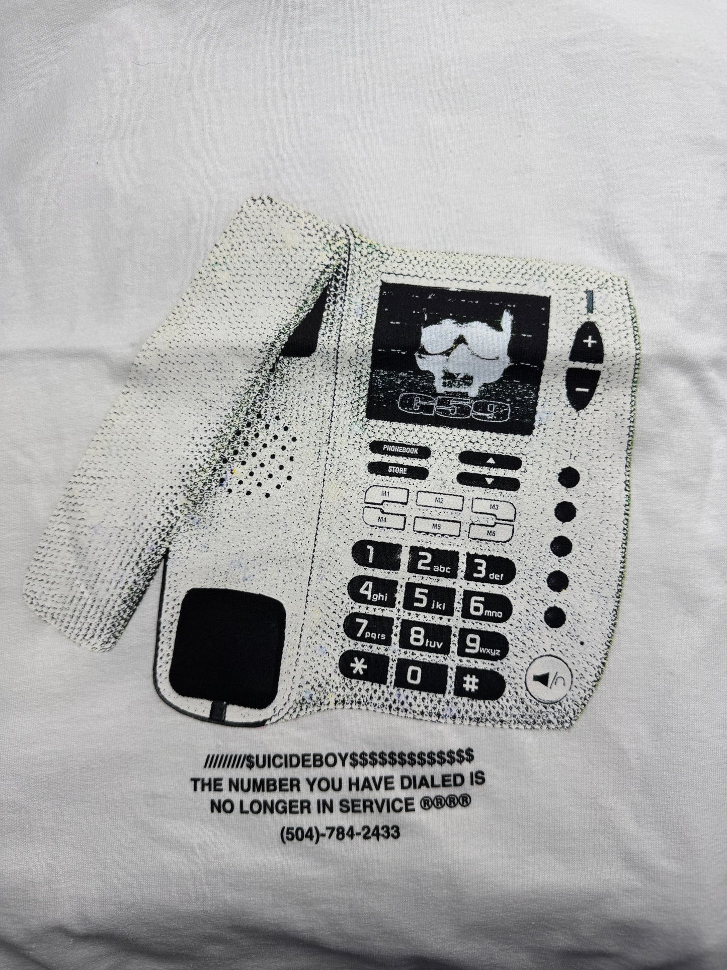 G59 The Number You Have Dialed Is No Longer In Service White T-shirt