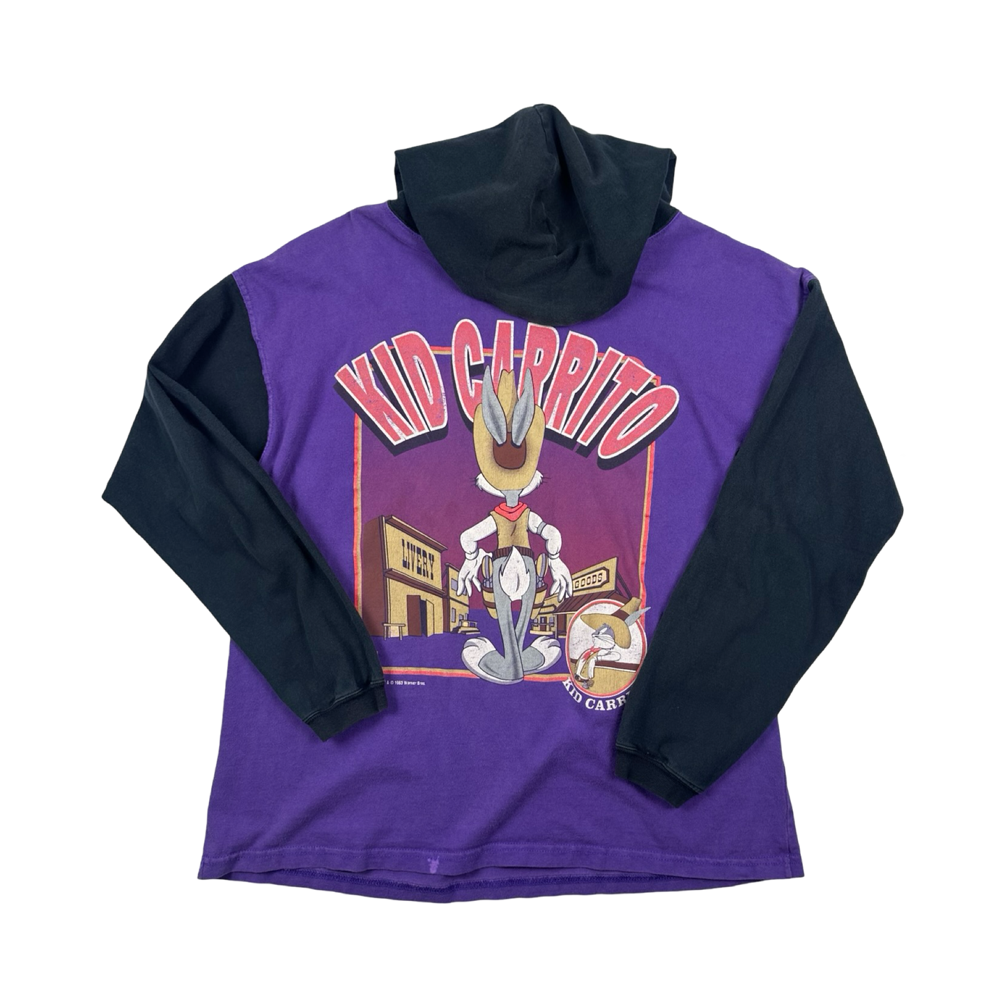 (L) Vintage Looney Tunes long sleeve sweatshirt with hoodie