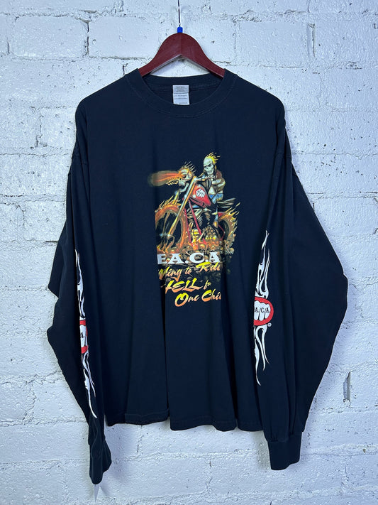 (2XL) Long Sleeve Moto T-shirt