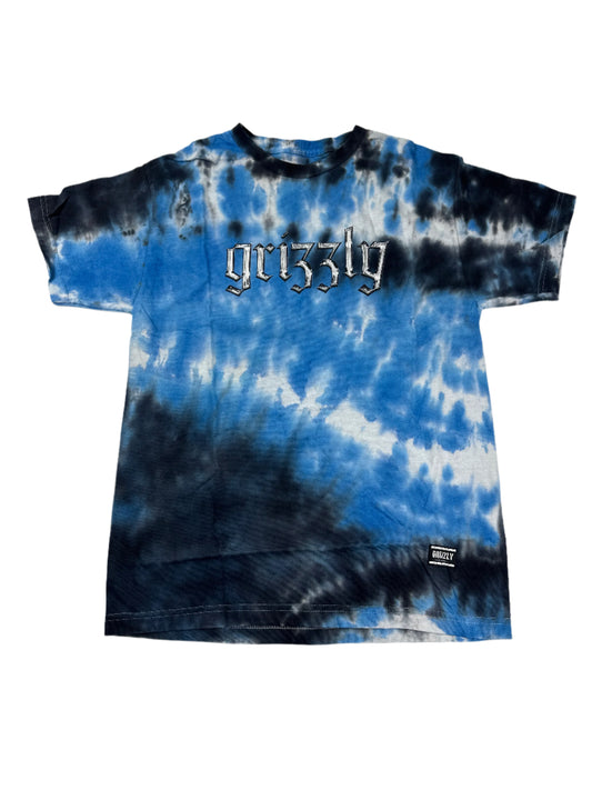 ( S ) ( M ) Grizzly Blue tie dye Tee