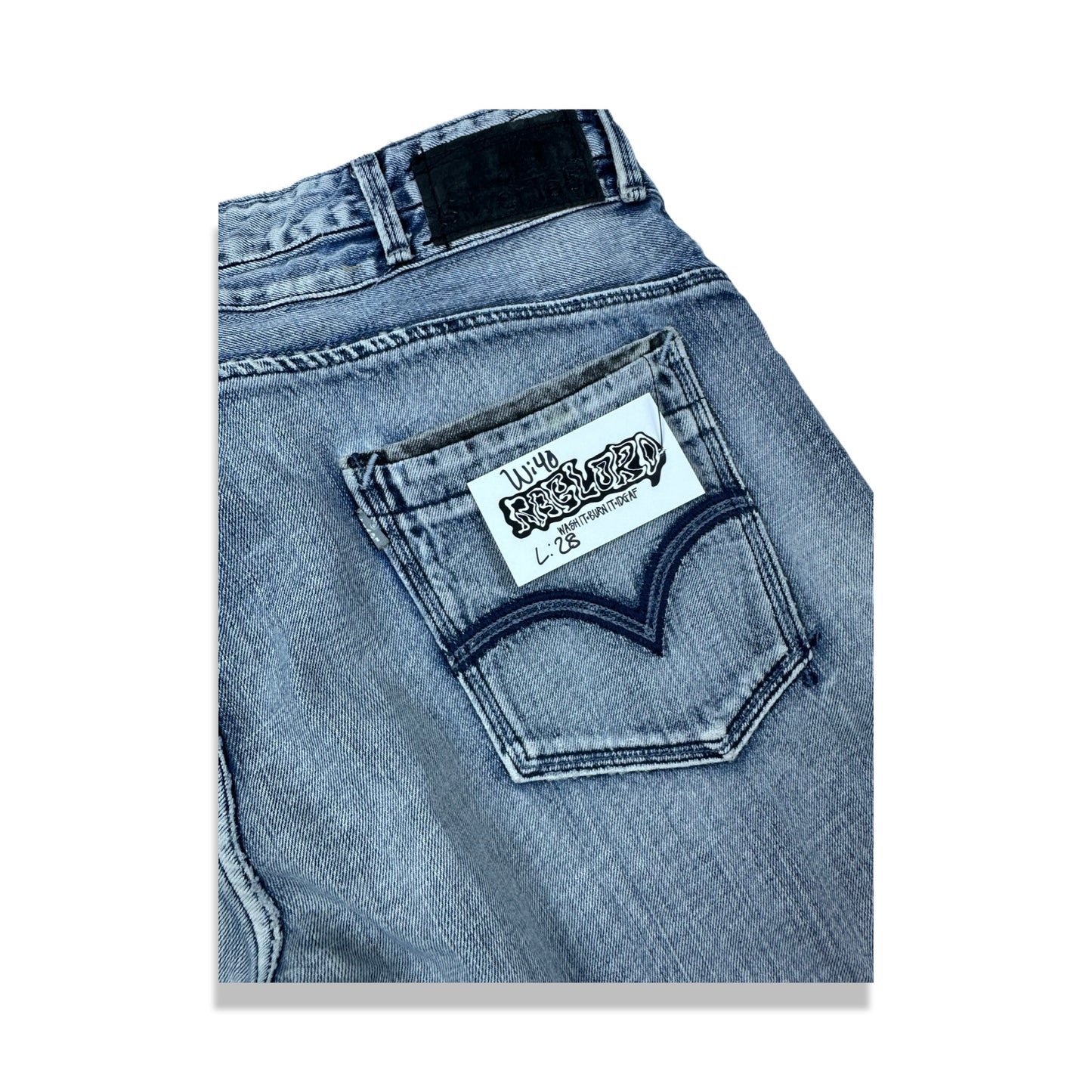 40" Y2k Silver Tabs Jeans