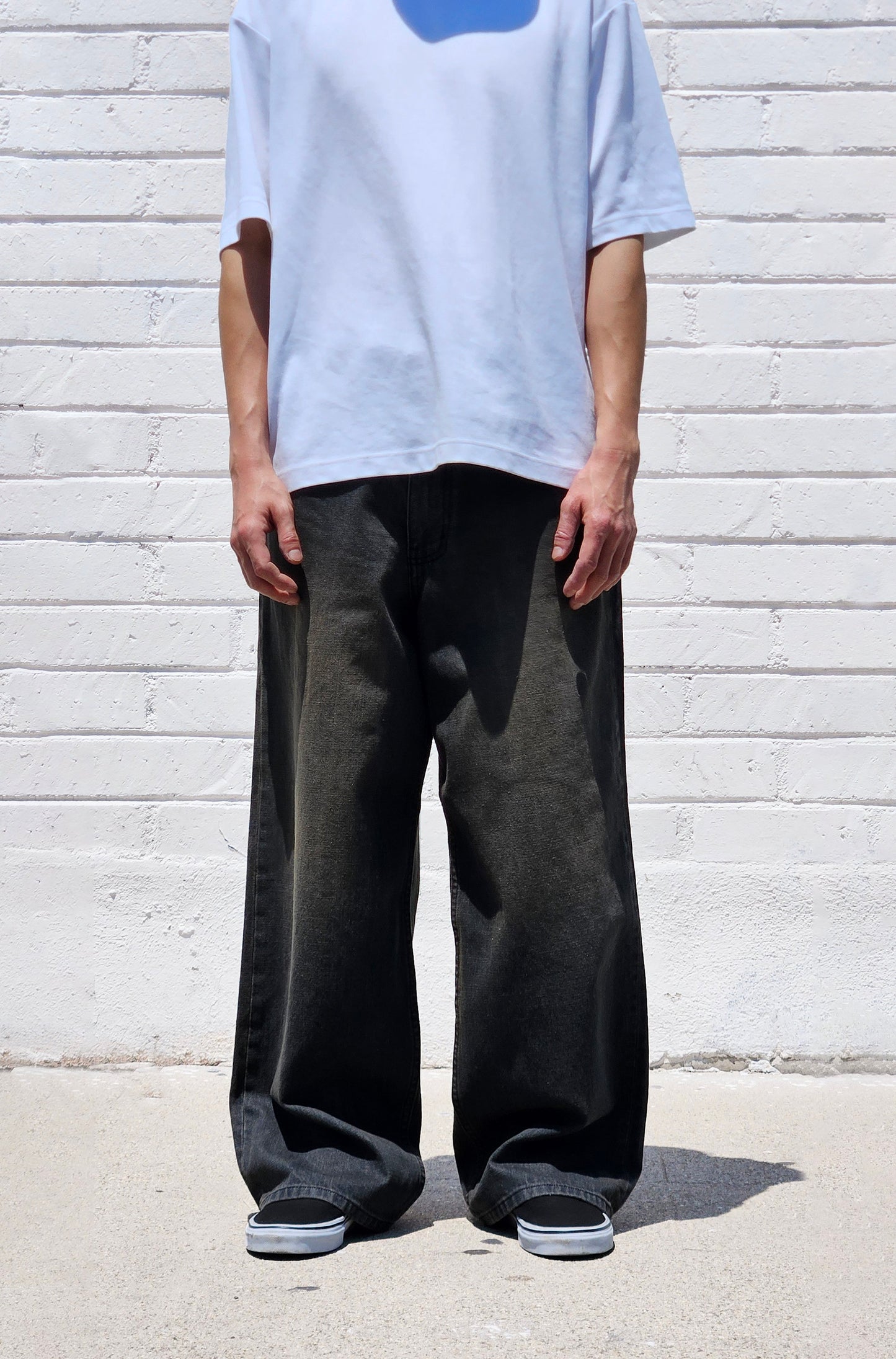 ' Neo Blue Tinted Charcoal Mud Wash Super Baggy Jeans