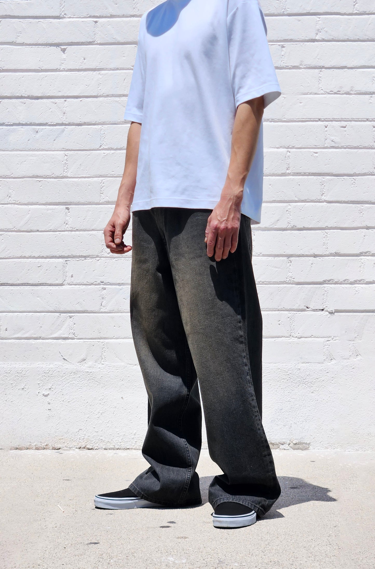 ' Neo Blue Tinted Charcoal Mud Wash Super Baggy Jeans