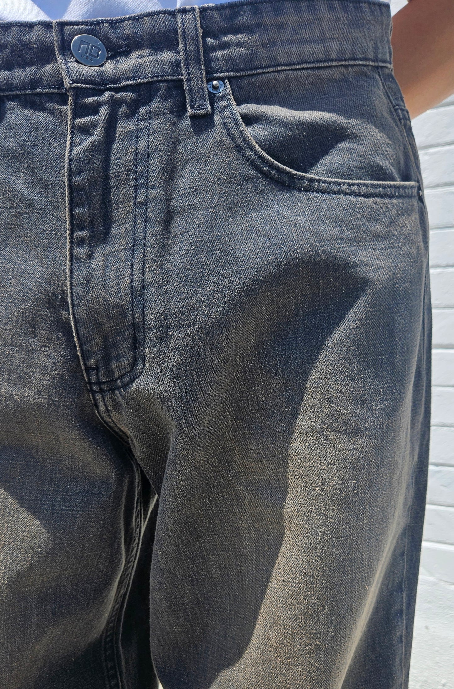 ' Neo Blue Tinted Charcoal Mud Wash Super Baggy Jeans