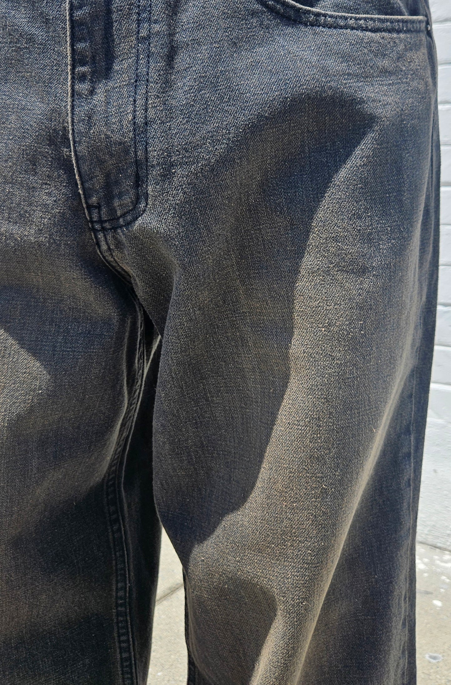 ' Neo Blue Tinted Charcoal Mud Wash Super Baggy Jeans