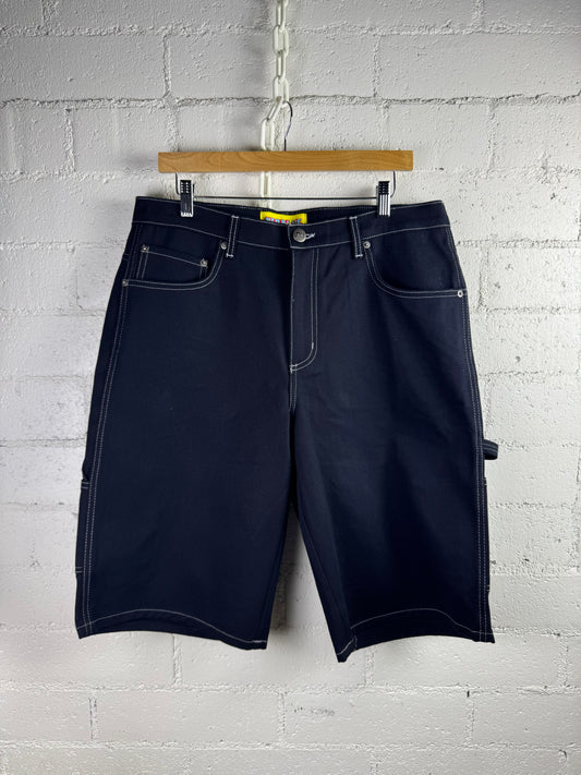 Neo Blue Baggy Jet Black Denim Shorts