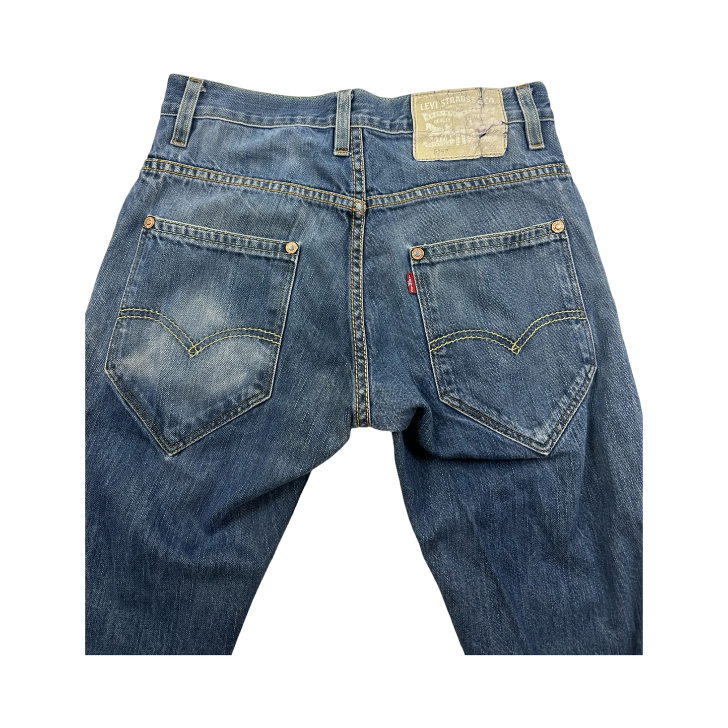 ( 30”)Distressed Levi 514 denim jeans