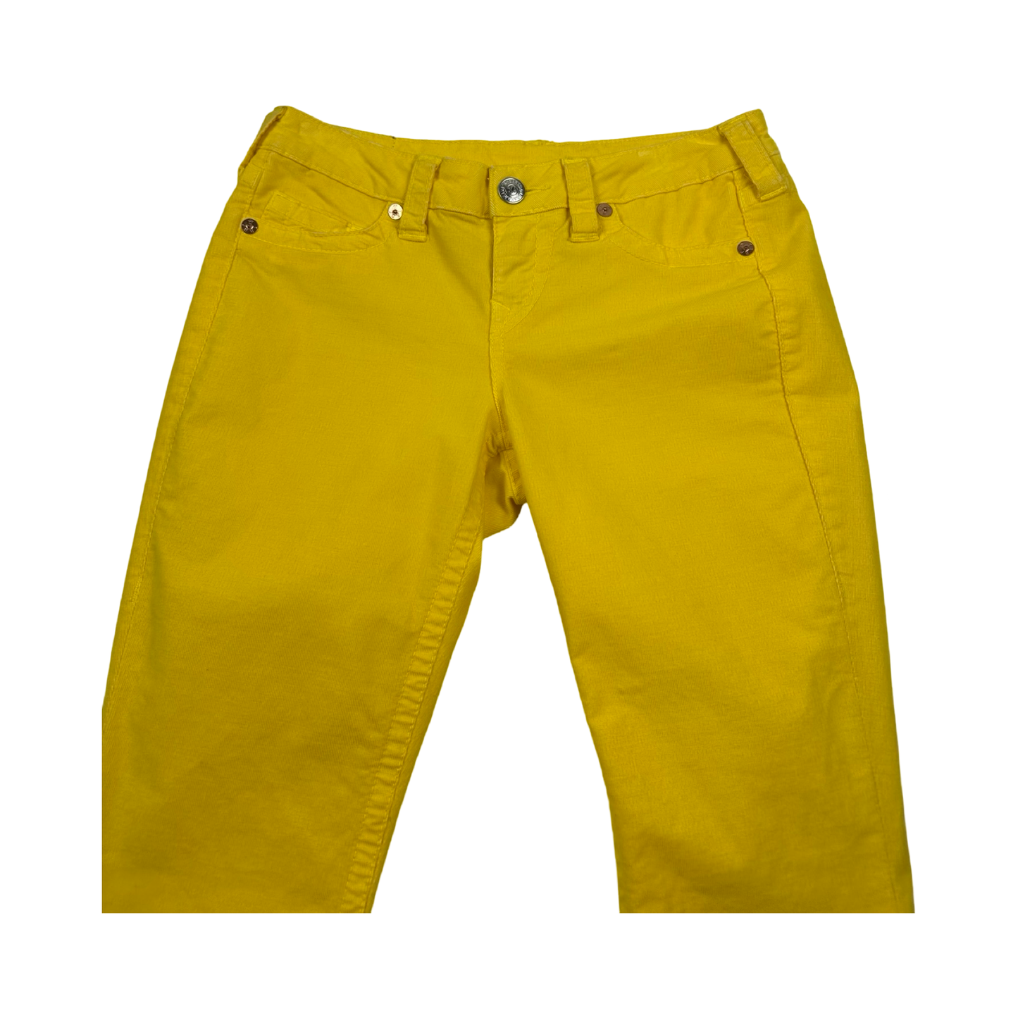 (28) women’s true religion yellow pants