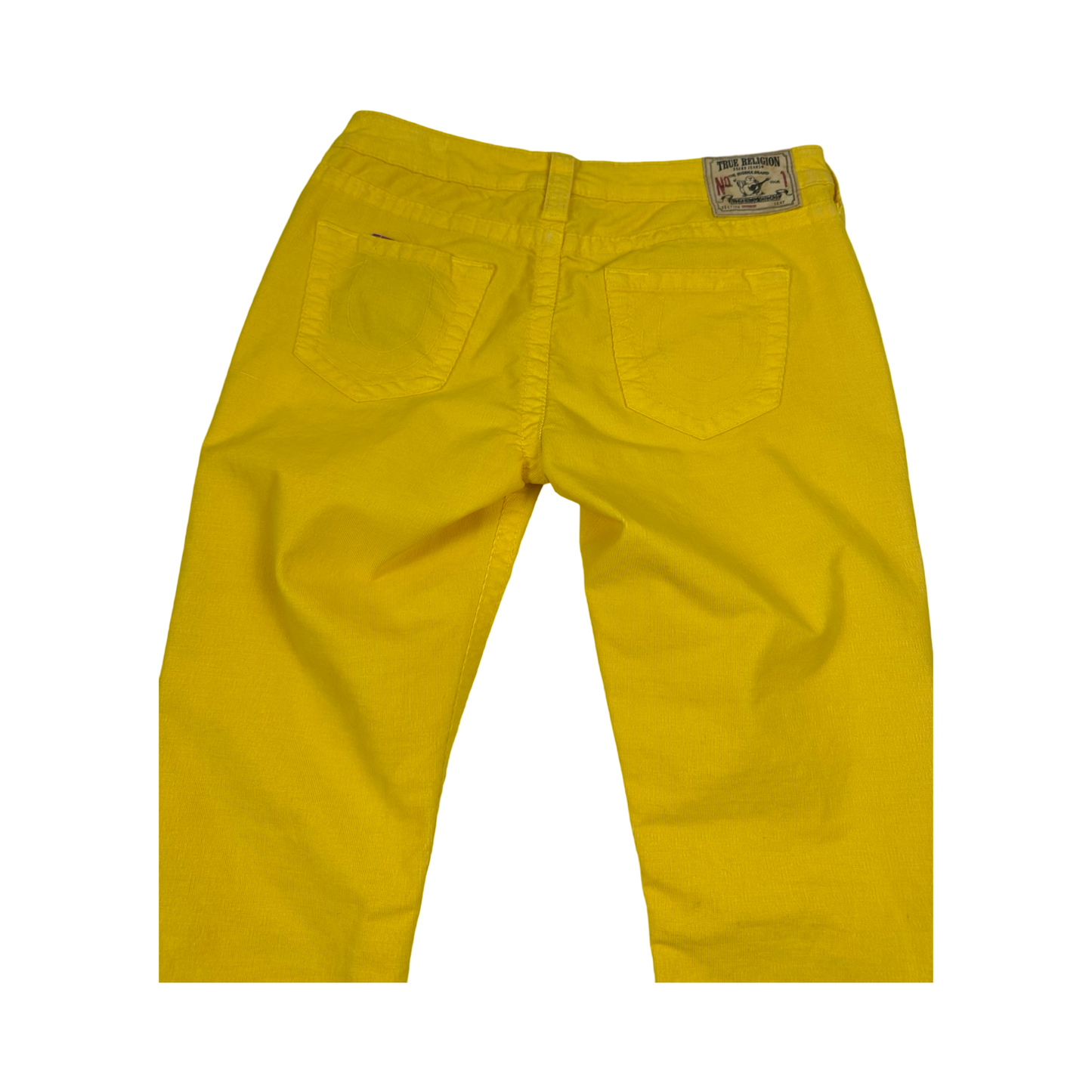 (28) women’s true religion yellow pants